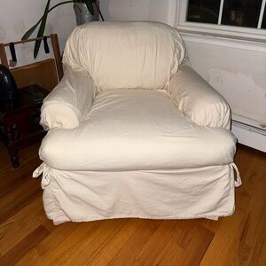 Cream Slipcover Chair Cover - Soft Cotton Blend